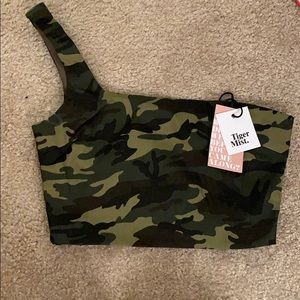 Camo one shoulder shirt